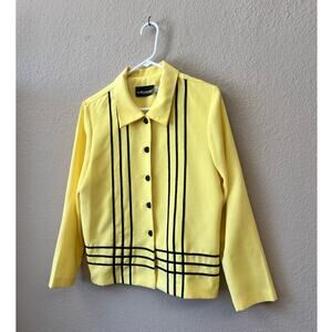 Vintage 80s Sag Harbor yellow button front jacket size 12P